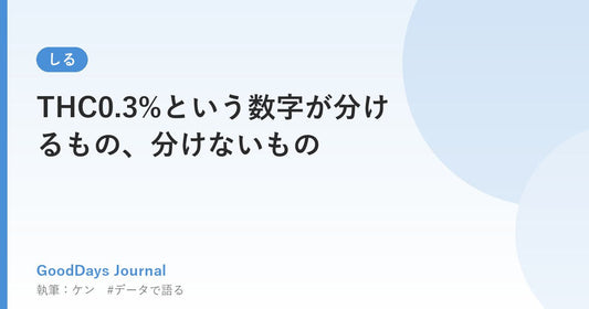 THC0.3%という数字が分けるもの、分けないもの