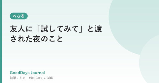 友人に「試してみて」と渡された夜のこと