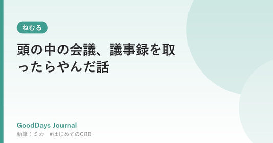 頭の中の会議、議事録を取ったらやんだ話