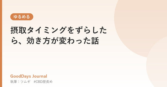 摂取タイミングをずらしたら、効き方が変わった話